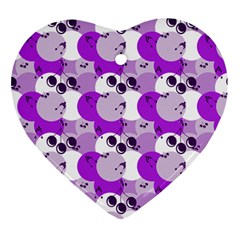 Purple Cherry Dots Ornament (heart)