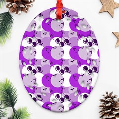 Purple Cherry Dots Ornament (oval Filigree) by snowwhitegirl