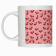 Rose Cherries White Mugs