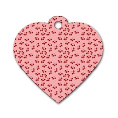 Rose Cherries Dog Tag Heart (one Side) by snowwhitegirl