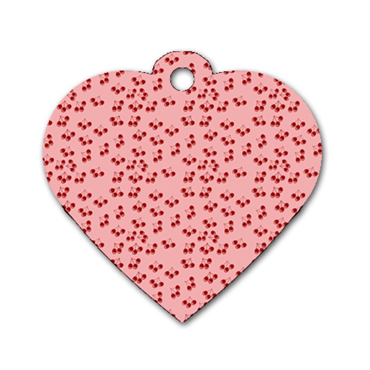 Rose Cherries Dog Tag Heart (Two Sides)