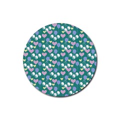 Ocean Cherry Rubber Coaster (round)  by snowwhitegirl