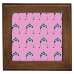 Pink Flower Teal Hat Framed Tiles