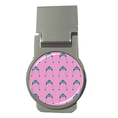 Pink Flower Teal Hat Money Clips (round)  by snowwhitegirl