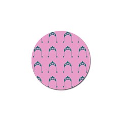 Pink Flower Teal Hat Golf Ball Marker