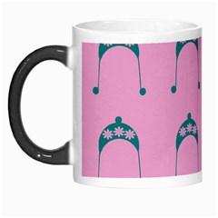 Pink Flower Teal Hat Morph Mugs