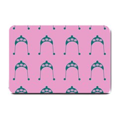 Pink Flower Teal Hat Small Doormat  by snowwhitegirl