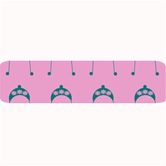 Pink Flower Teal Hat Large Bar Mats