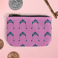 Pink Flower Teal Hat Mini Coin Purses