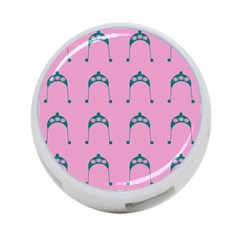 Pink Flower Teal Hat 4-Port USB Hub (Two Sides) 