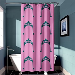 Pink Flower Teal Hat Shower Curtain 36  x 72  (Stall) 