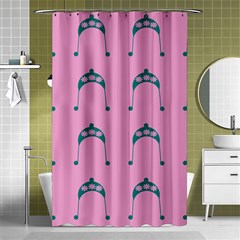 Pink Flower Teal Hat Shower Curtain 48  x 72  (Small) 