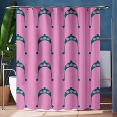 Pink Flower Teal Hat Shower Curtain 60  x 72  (Medium) 