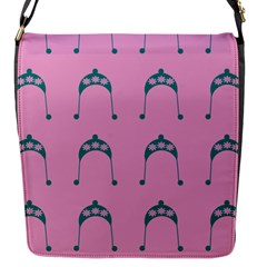 Pink Flower Teal Hat Flap Messenger Bag (s) by snowwhitegirl