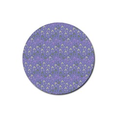 Winter Hats Blue Rubber Coaster (round)  by snowwhitegirl