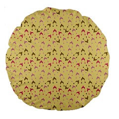 Hats Pink Beige Large 18  Premium Round Cushions by snowwhitegirl