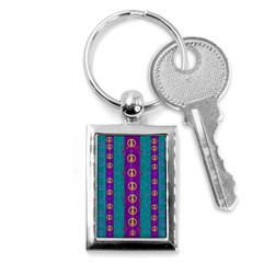 Peace Be With Us This Wonderful Year In True Love Key Chains (rectangle)  by pepitasart