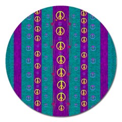 Peace Be With Us This Wonderful Year In True Love Magnet 5  (round) by pepitasart