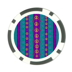 Peace Be With Us This Wonderful Year In True Love Poker Chip Card Guard by pepitasart