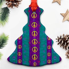 Peace Be With Us This Wonderful Year In True Love Ornament (christmas Tree)  by pepitasart