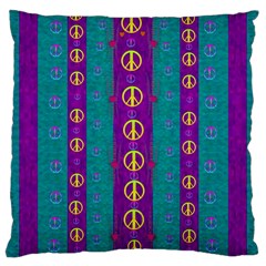 Peace Be With Us This Wonderful Year In True Love Large Cushion Case (two Sides) by pepitasart