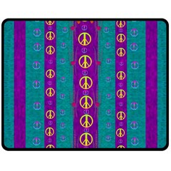 Peace Be With Us This Wonderful Year In True Love Double Sided Fleece Blanket (medium)  by pepitasart