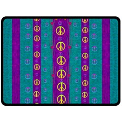 Peace Be With Us This Wonderful Year In True Love Double Sided Fleece Blanket (large)  by pepitasart