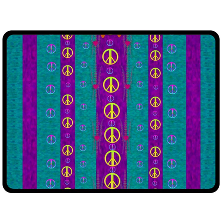 Peace Be With Us This Wonderful Year In True Love Double Sided Fleece Blanket (Large) 