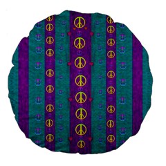 Peace Be With Us This Wonderful Year In True Love Large 18  Premium Flano Round Cushions by pepitasart