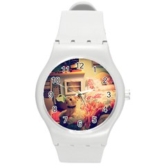 Cream Dollhouse Round Plastic Sport Watch (m) by snowwhitegirl