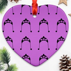 Violet Flower Hat Ornament (heart) by snowwhitegirl