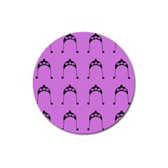 Violet Flower Hat Magnet 3  (round) by snowwhitegirl