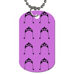 Violet Flower Hat Dog Tag (two Sides)