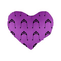 Violet Flower Hat Standard 16  Premium Heart Shape Cushions by snowwhitegirl