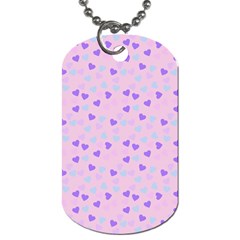 Blue Pink Hearts Dog Tag (two Sides)