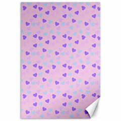 Blue Pink Hearts Canvas 12  X 18   by snowwhitegirl