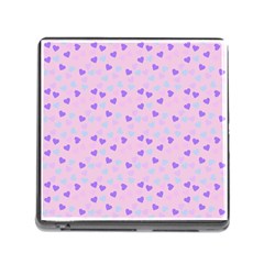 Blue Pink Hearts Memory Card Reader (square) by snowwhitegirl