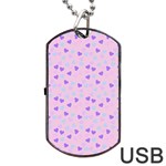 Blue Pink Hearts Dog Tag USB Flash (Two Sides) Back