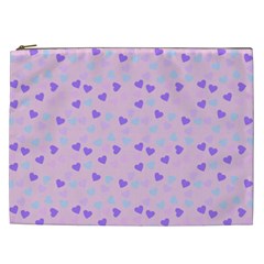 Blue Pink Hearts Cosmetic Bag (xxl) 