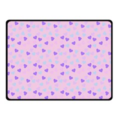 Blue Pink Hearts Double Sided Fleece Blanket (small)  by snowwhitegirl