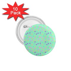 Minty Hearts 1 75  Buttons (10 Pack)