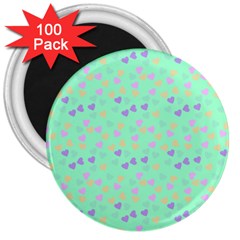 Minty Hearts 3  Magnets (100 Pack) by snowwhitegirl