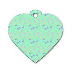 Minty Hearts Dog Tag Heart (two Sides) by snowwhitegirl