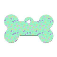 Minty Hearts Dog Tag Bone (two Sides) by snowwhitegirl