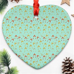 Blue Orange Hats Ornament (Heart)