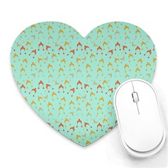 Blue Orange Hats Heart Mousepads