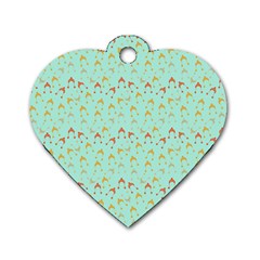 Blue Orange Hats Dog Tag Heart (One Side)