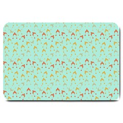 Blue Orange Hats Large Doormat 