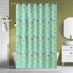 Blue Orange Hats Shower Curtain 48  x 72  (Small) 