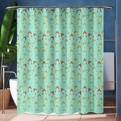 Blue Orange Hats Shower Curtain 60  X 72  (medium)  by snowwhitegirl